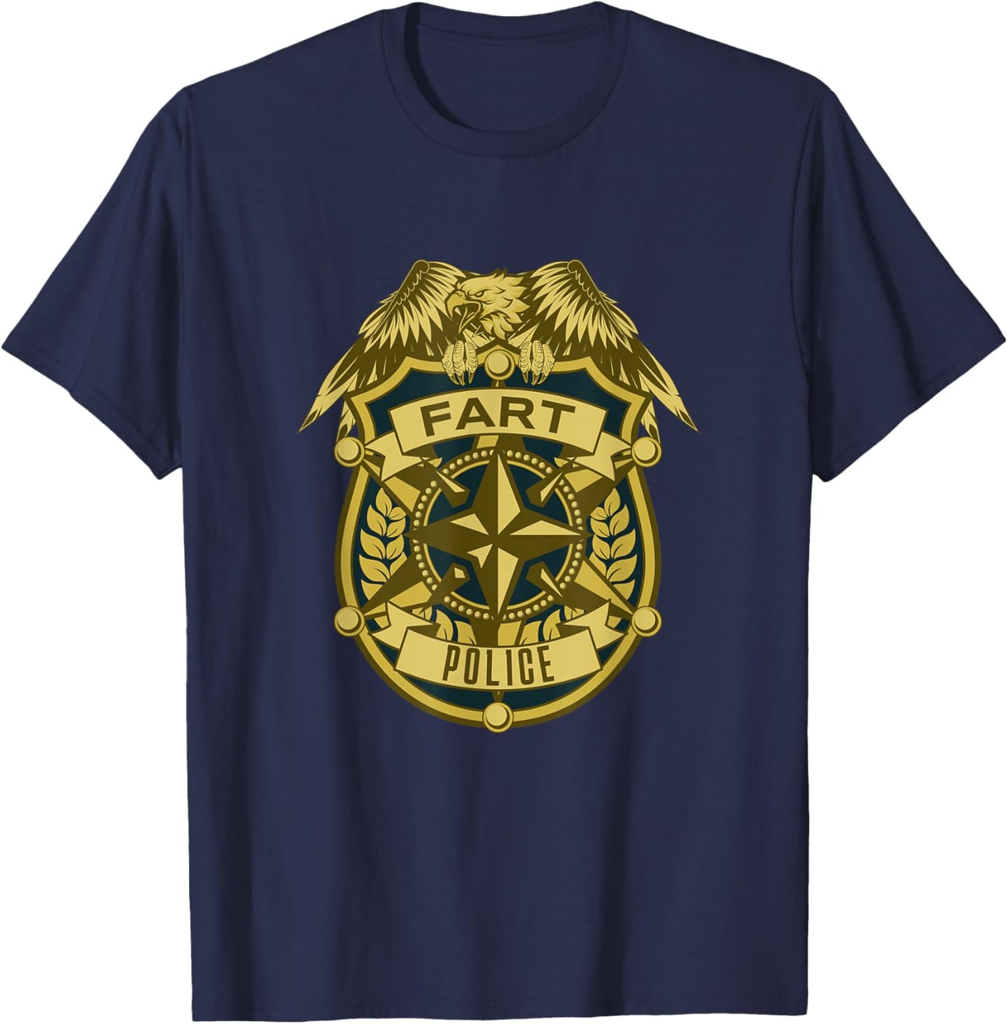 Fart Police Funny Flatulence Gross Farter Farting T-Shirt - T-Shirt | Navy