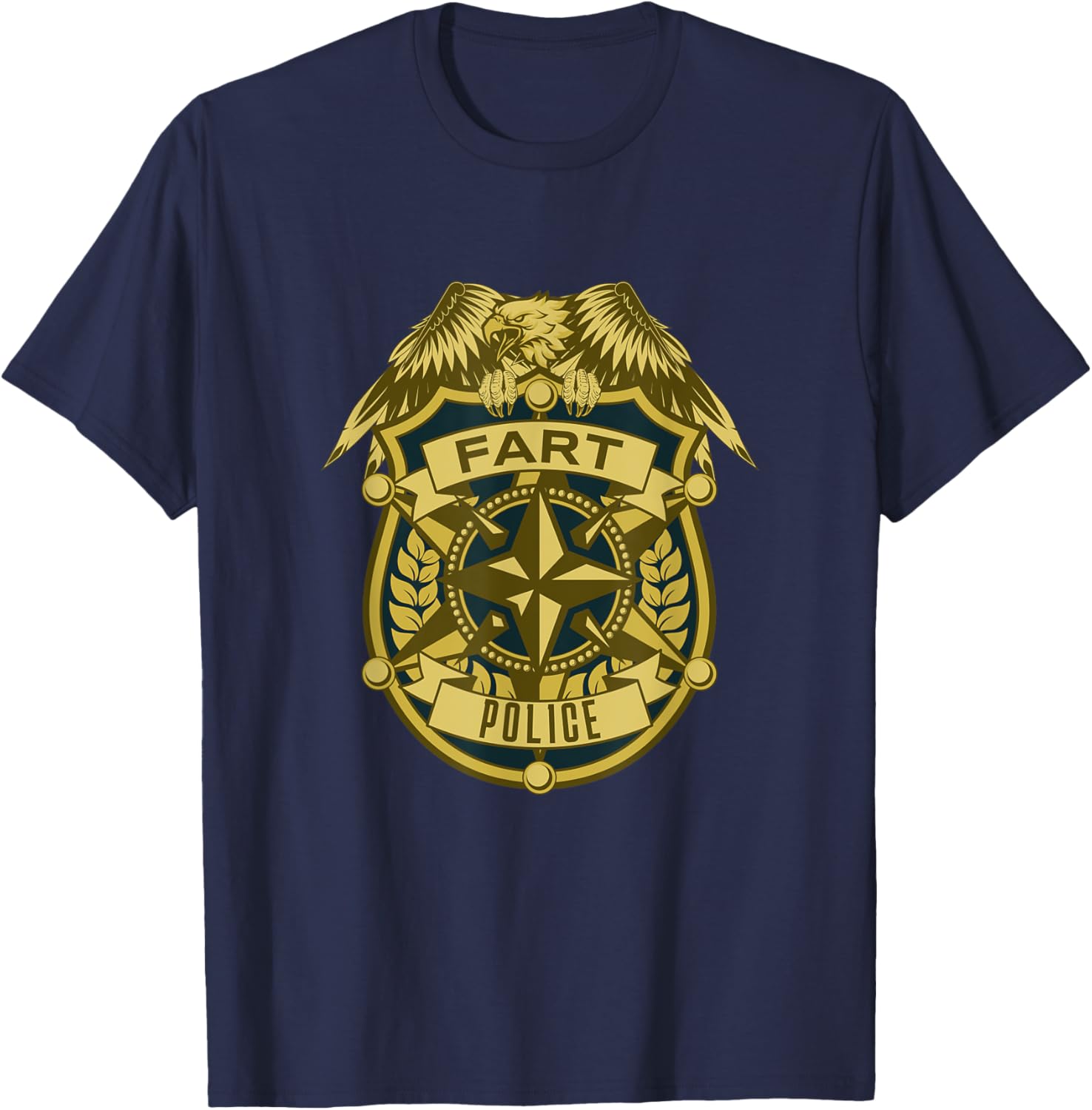 Fart Police Funny Flatulence Gross Farter Farting T-Shirt - T-Shirt | Navy