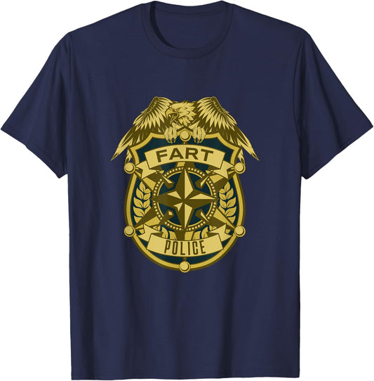 Fart Police Funny Flatulence Gross Farter Farting T-Shirt - T-Shirt | Navy