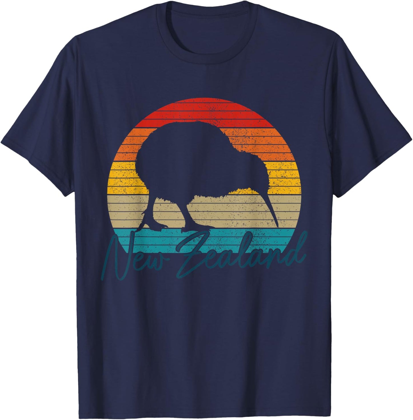 New Zealand Vintage Retro Kiwi Bird T-Shirt - T-Shirt | Navy
