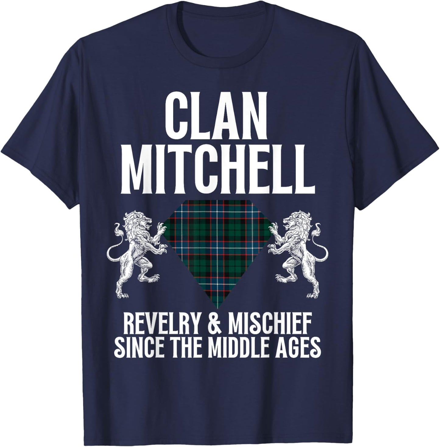 Mitchell Clan Scottish Name Coat Of Arms Tartan Family Party T-Shirt - T-Shirt | Navy