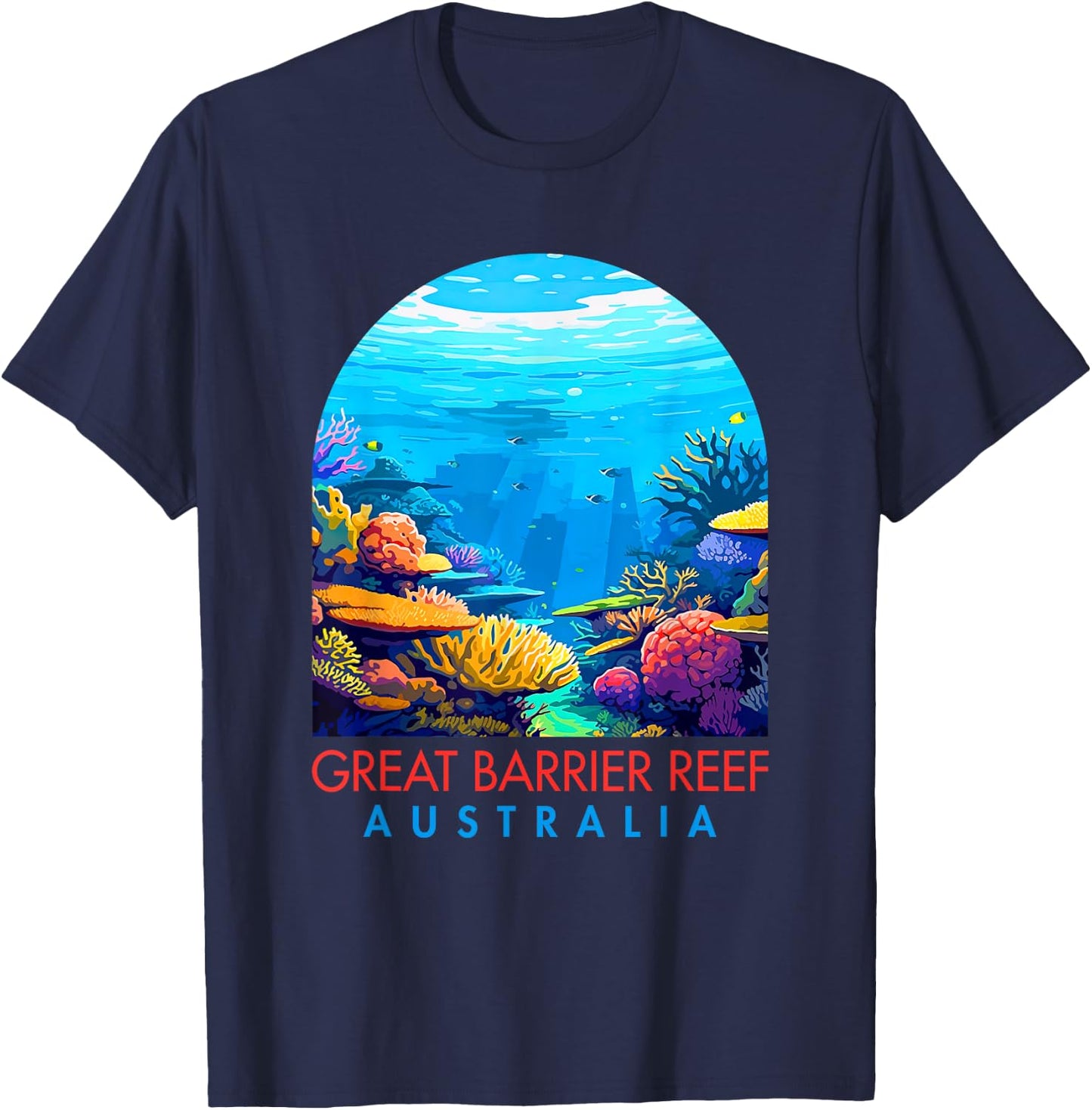 Nature Exploring Travel Great Barrier Reef National Park T-Shirt - T-Shirt | Navy