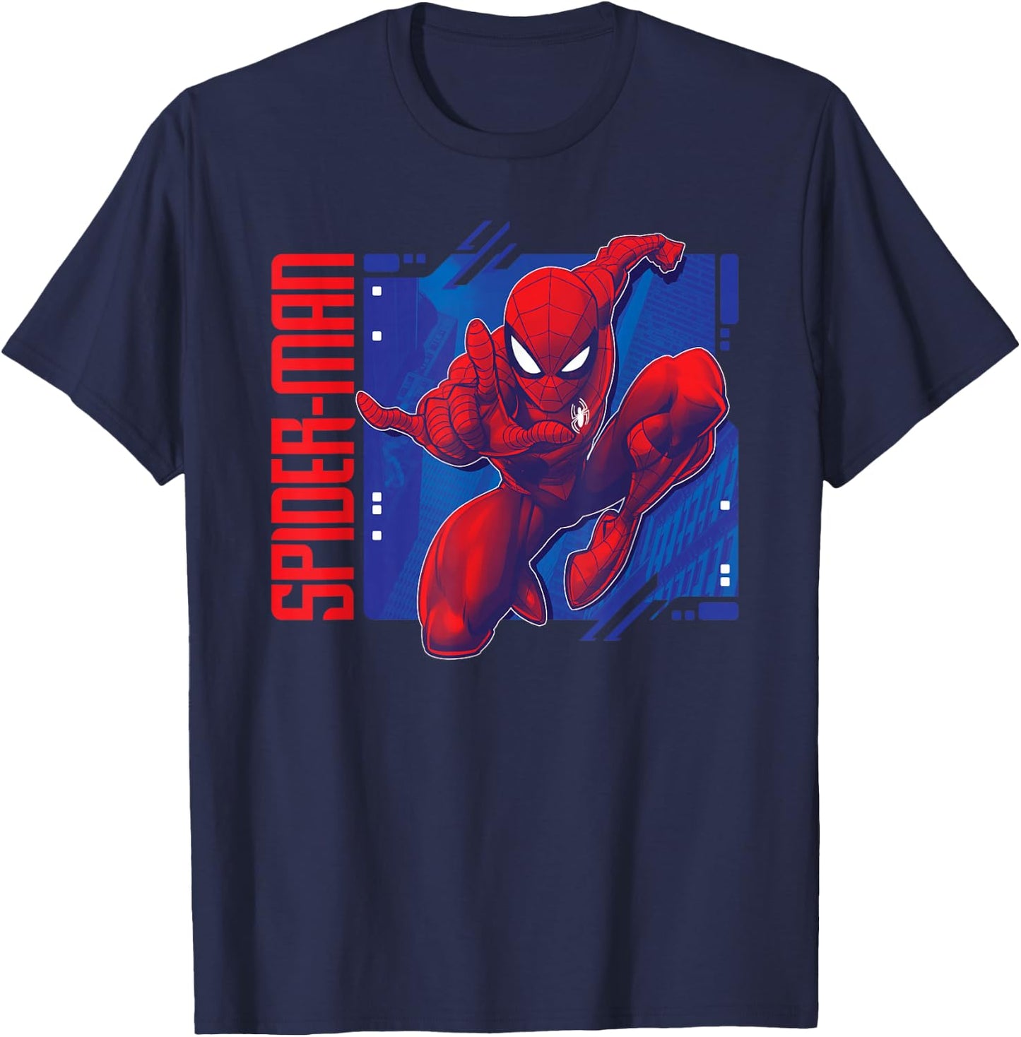 Marvel Spider-Man Leaping into Action All-Red T-Shirt - T-Shirt | Navy