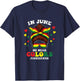 Afro Messy Bun Juneteenth Cute Black History African Girls T-Shirt - T-Shirt | Navy