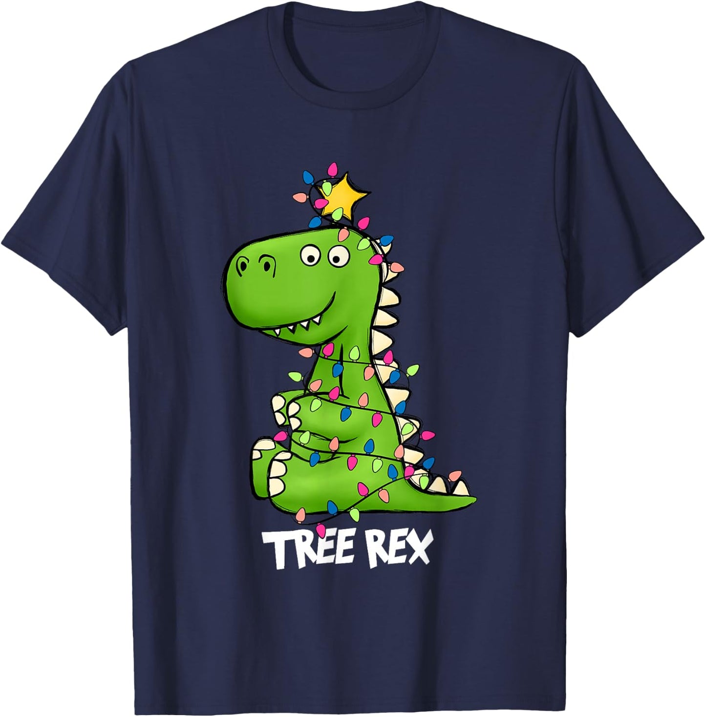 Tree Rex Funny Xmas Trex Boys Toddler Christmas Dinosaur T-Shirt - T-Shirt | Navy