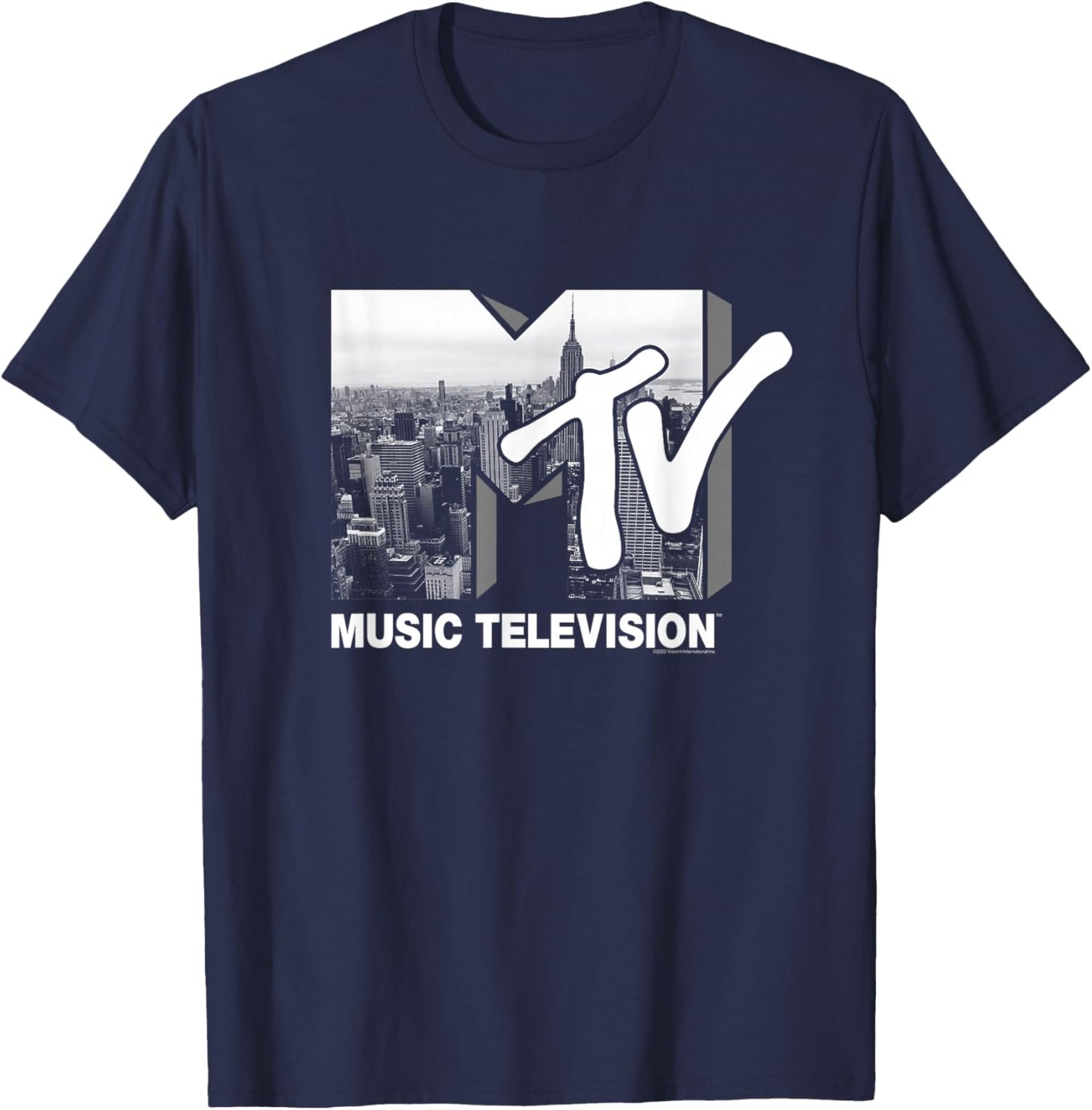 MTV Logo New York Skyline T-Shirt - T-Shirt | Navy