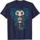 Sugar Skull Axolotl Skeleton Halloween Dia De Los Muertos T-Shirt - T-Shirt | Navy