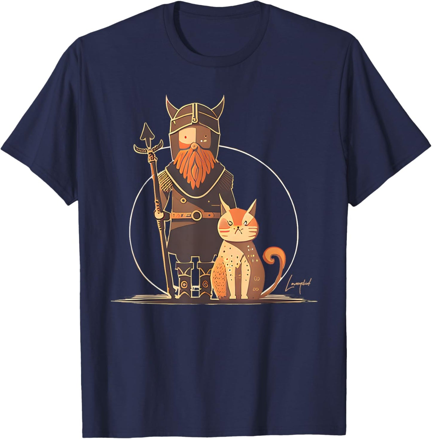 Nordic Duo - Cat and Vikings fans T-Shirt - T-Shirt | Navy