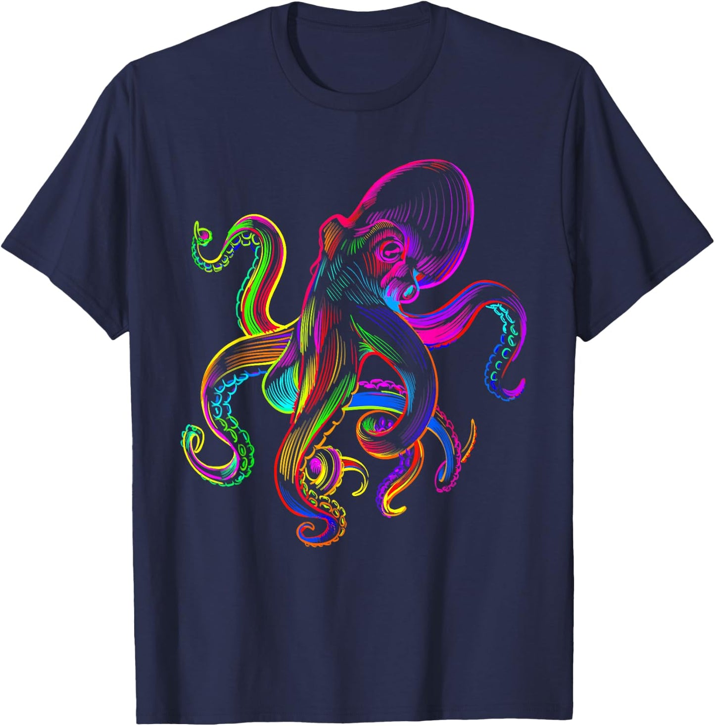 Funny octopus sea monster krakens Jellyfishes sea animals T-Shirt - T-Shirt | Navy
