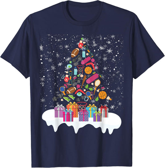 PE Teacher Christmas Tree Physical Education Xmas Party Women T-Shirt - T-Shirt | Navy