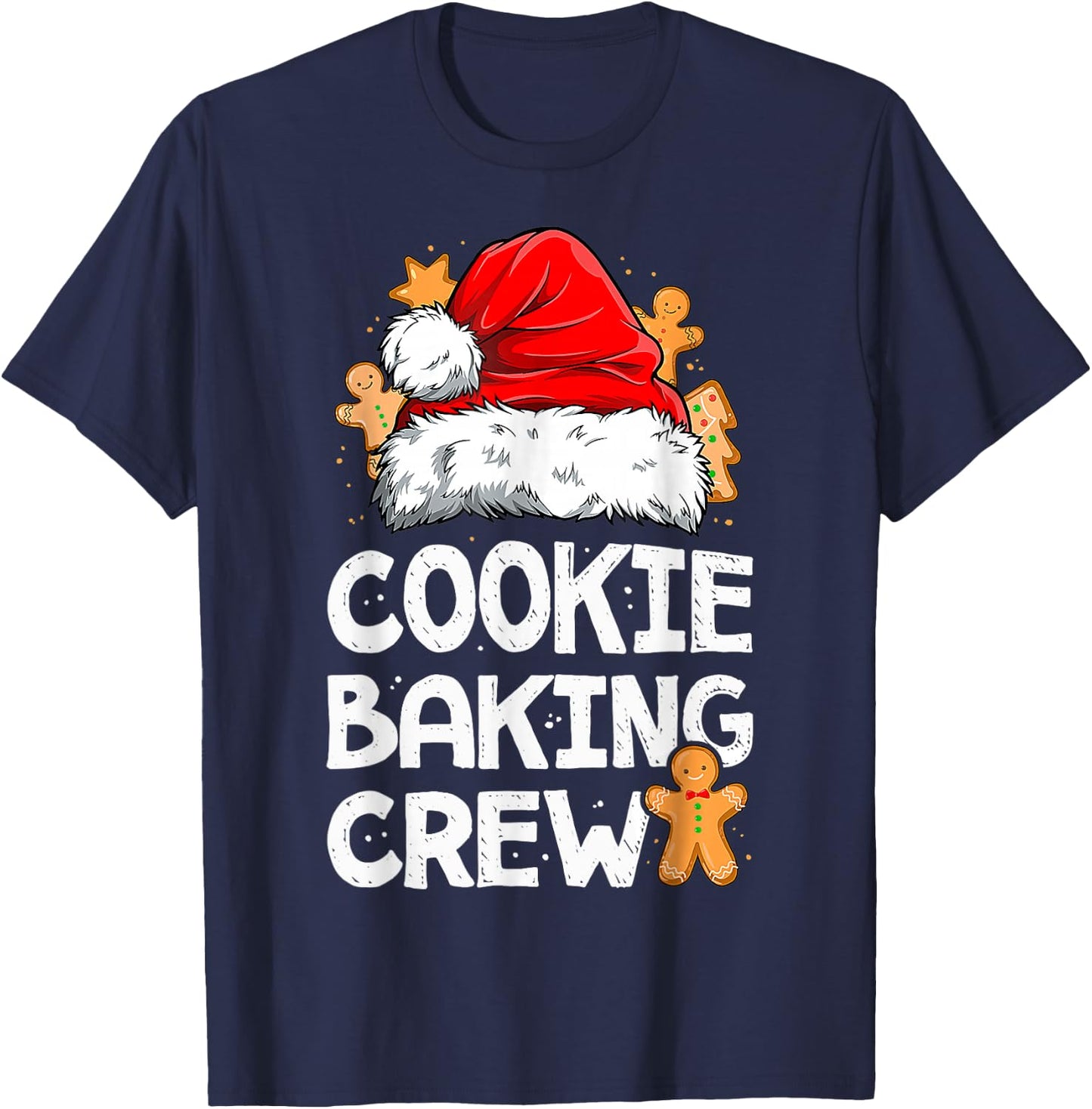 Cookie Baking Crew Funny Christmas Lights Santa Baker Cookie T-Shirt - T-Shirt | Navy