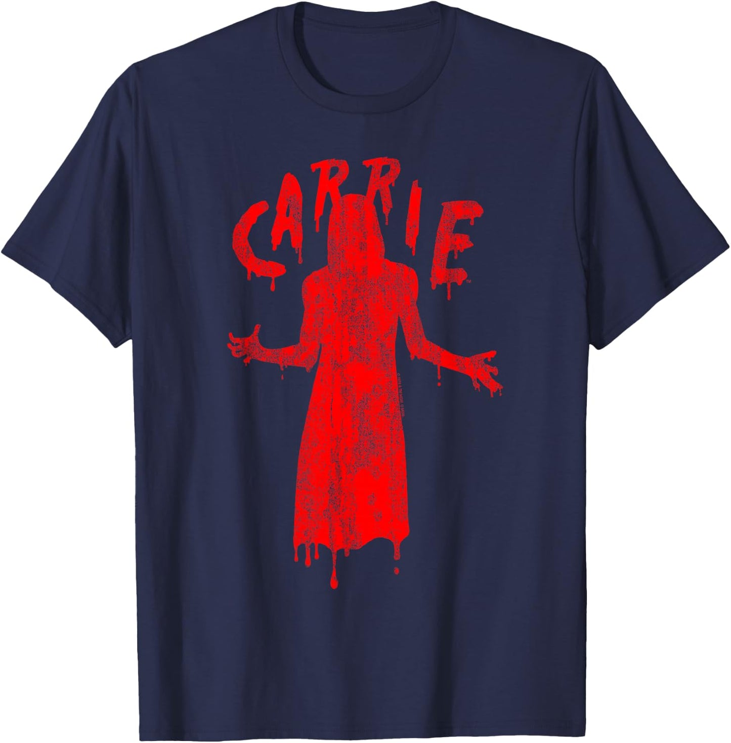 Carrie Official Movie - Black, -Adults, Short Sleeve, Small, , Modern, Neon Japanese Design T-Shirt - T-Shirt | Navy
