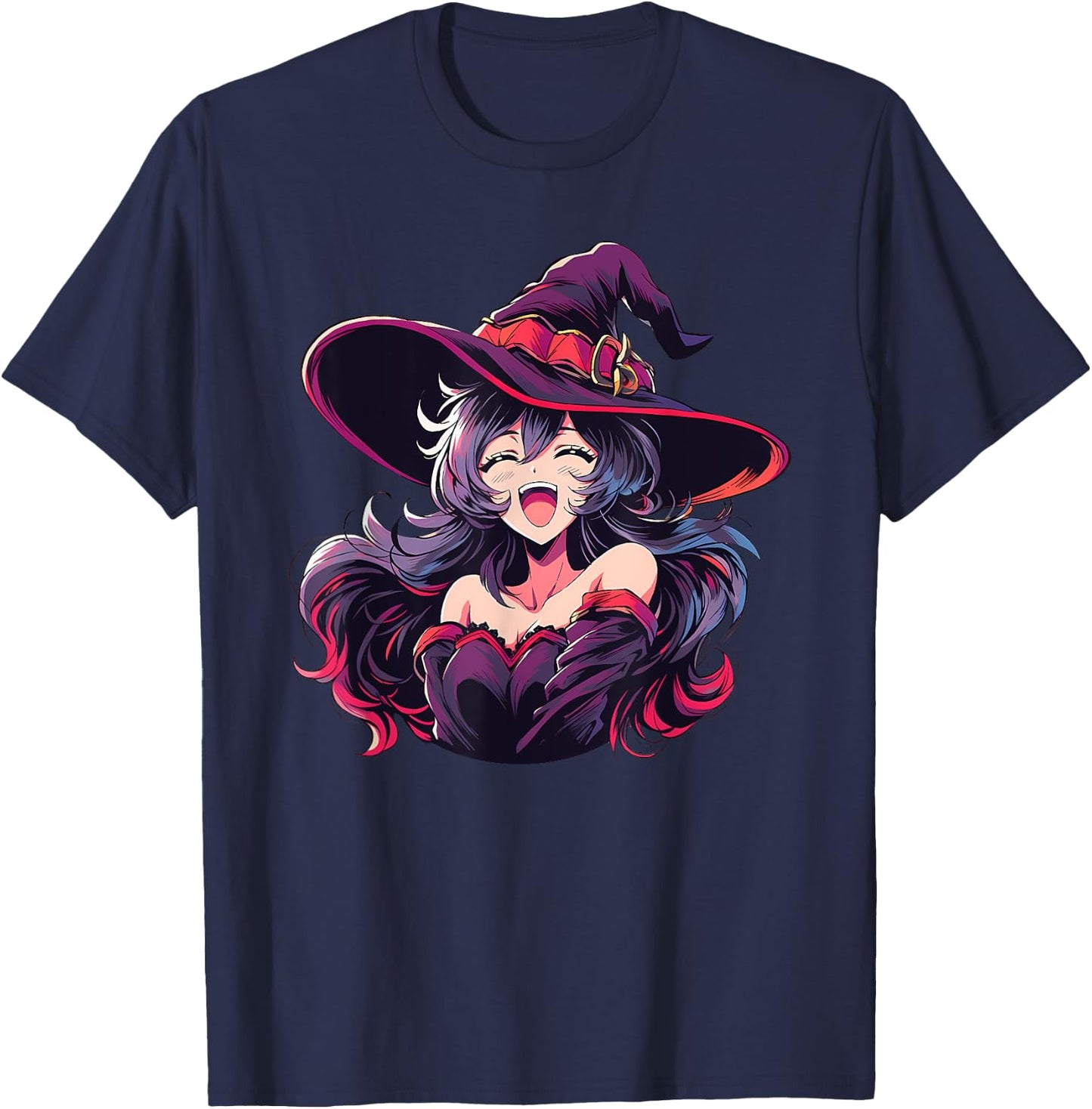 Cute Anime Halloween Witch Japanese Otaku T-Shirt - T-Shirt | Navy