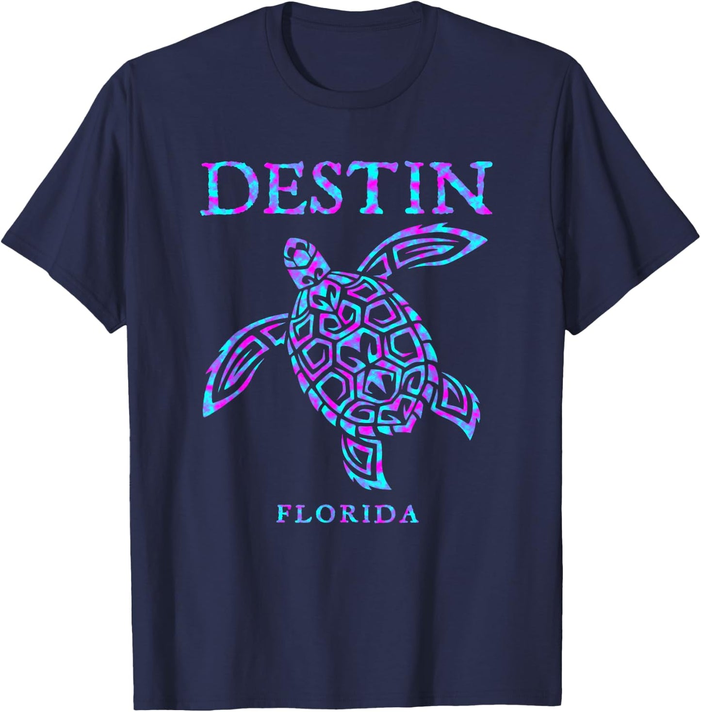 Destin Florida Sea Turtle Boys Girls Toddler Beach Souvenir T-Shirt - T-Shirt | Navy
