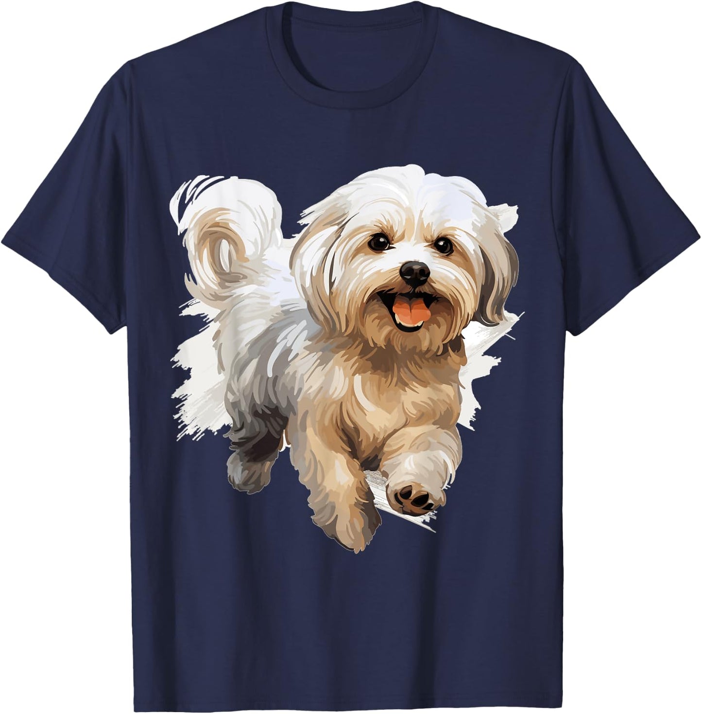 Maltese Dog Breed Pet Cute Graphic Men Women Girls Kids T-Shirt - T-Shirt | Navy
