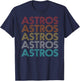 Astros Vintage Retro Clothing Men's Retro Vintage Astros Black Short Sleeve Classic Fit Small T-Shirt - T-Shirt | Navy