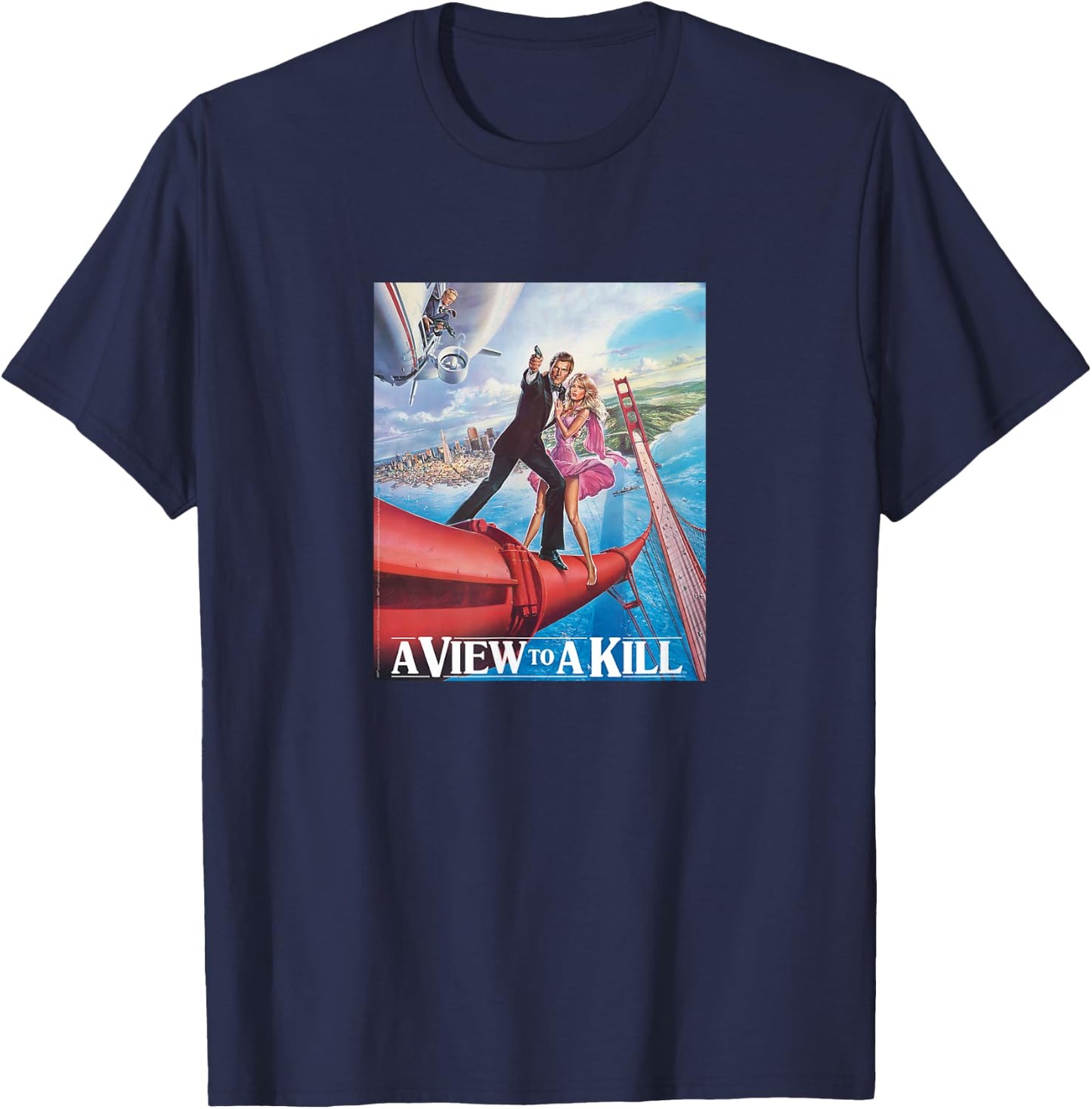 Official James Bond 007 A View to a Kill T-Shirt - T-Shirt | Navy