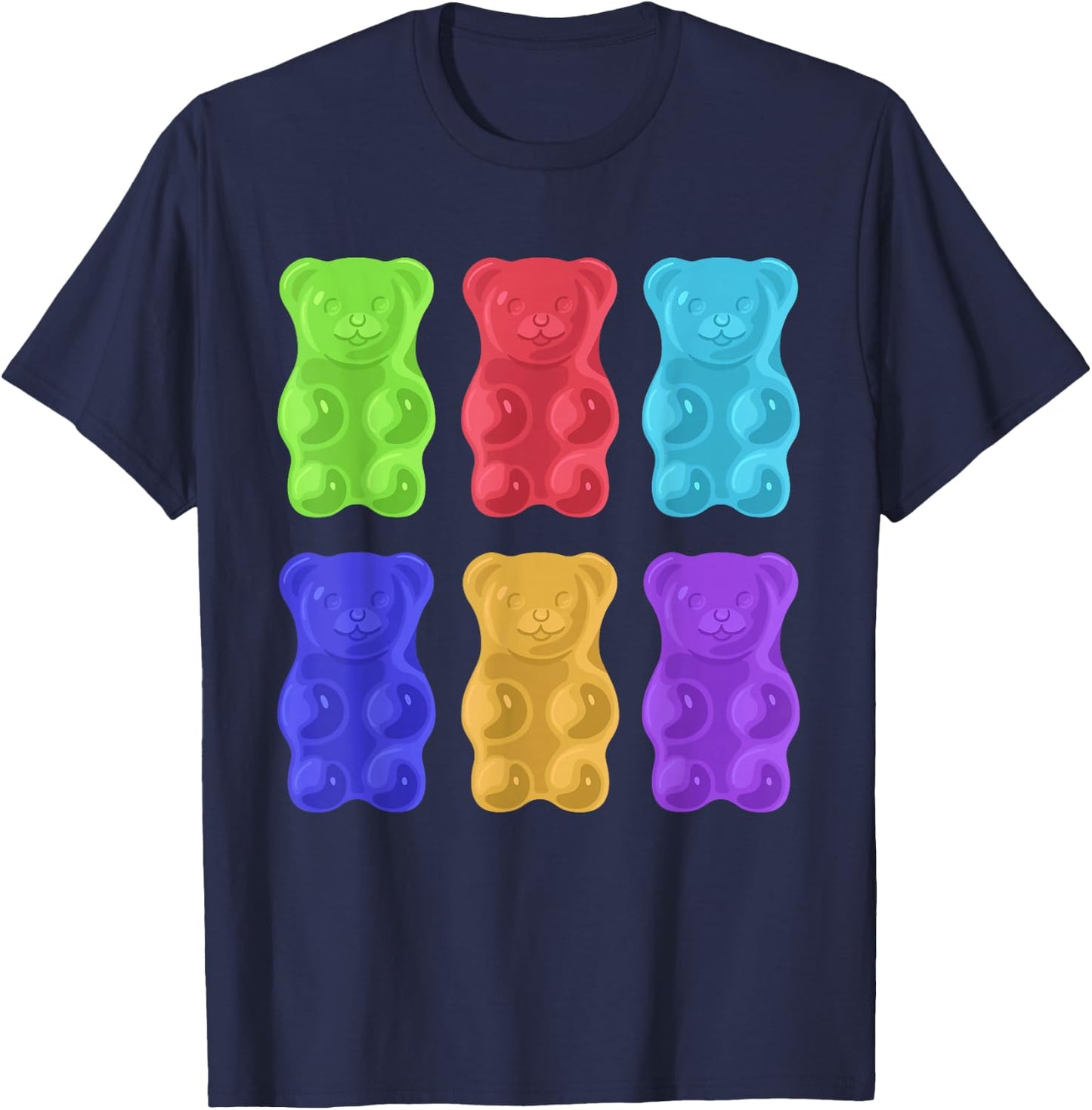 Cool Gummy Bear Art For Girls Kids Toddler Candy Gummies T-Shirt - T-Shirt | Navy