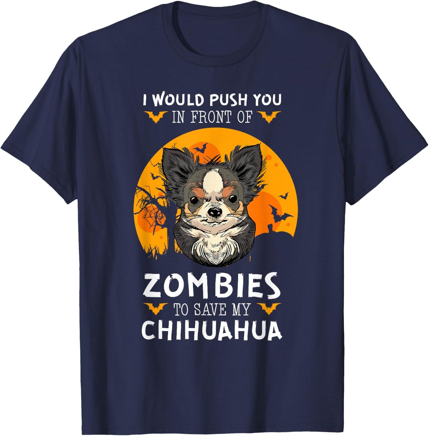 Chihuahua Halloween Zombie Dog Breed Animal Women T-Shirt - T-Shirt | Navy