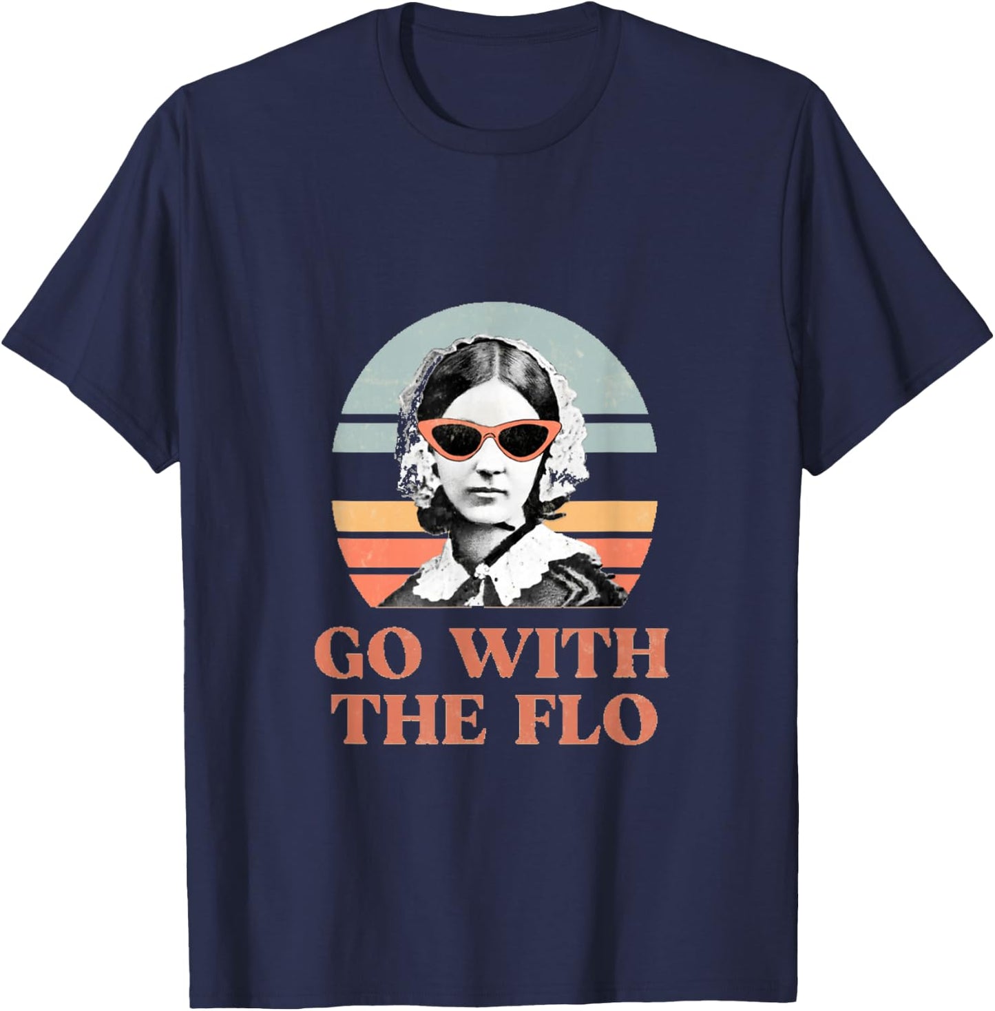 Go with the Flo funny nursing design T-Shirt - T-Shirt | Navy