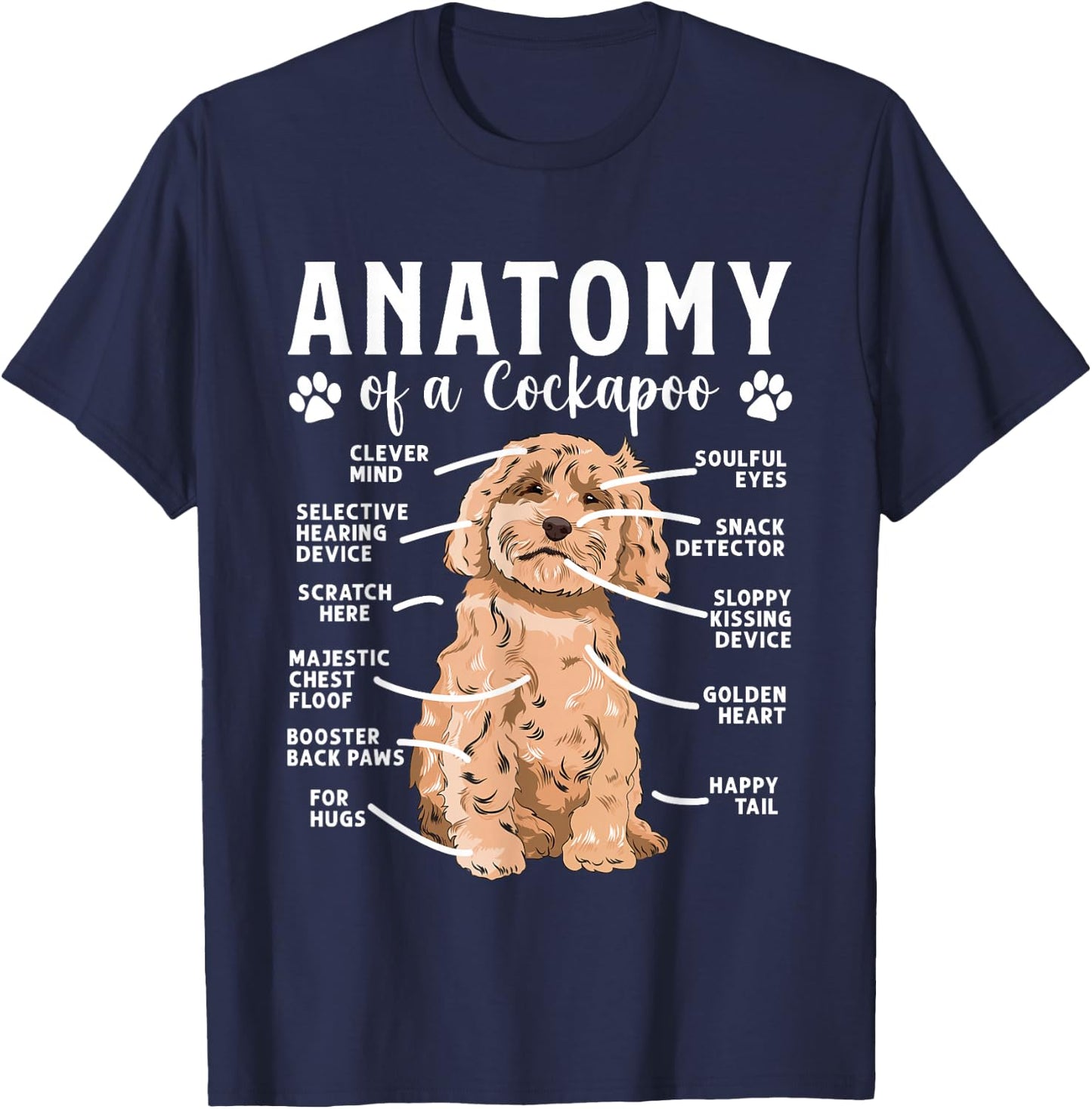 Cockapoo Dog Owner Anatomy Of A Cockapoo T-Shirt - T-Shirt | Navy