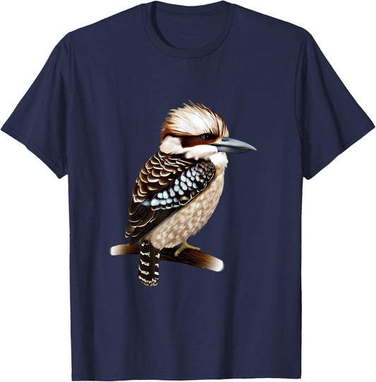 Kookaburra Bird Collection! Kookaburra Bird - -Adults and Kids - Black - Short Sleeve - - Small T-Shirt - T-Shirt | Navy