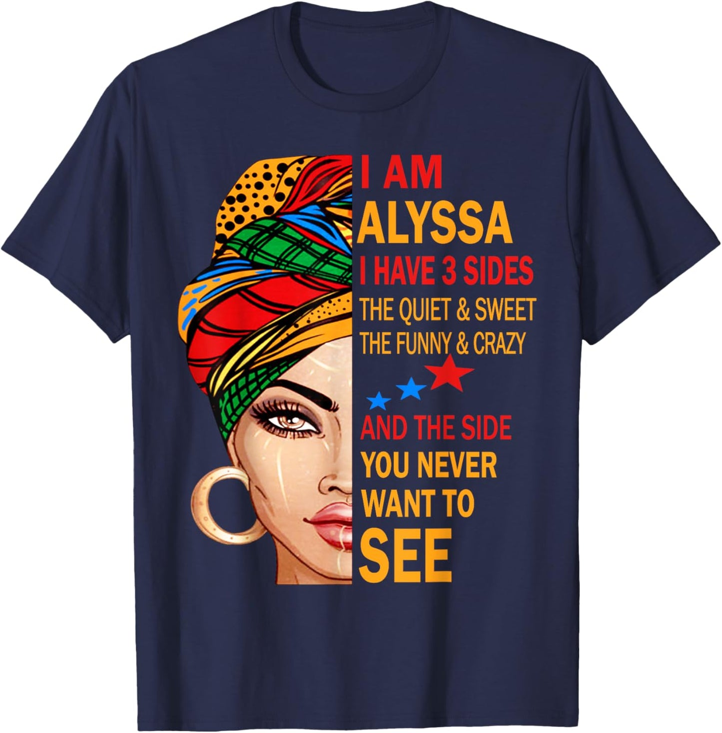 ALYSSA Name Surname Family Last First Name ALYSSA T-Shirt - T-Shirt | Navy