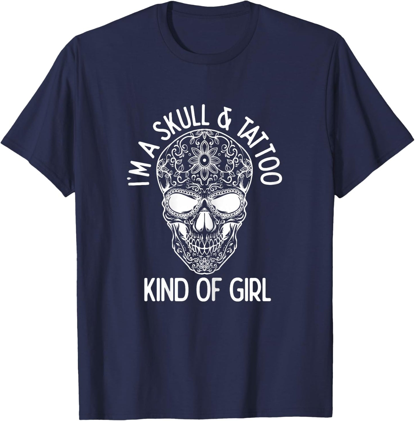 Ich bin ein Skull & Tattoo Kind of Girl Tattoo Lover Skirt T-Shirt - T-Shirt | Navy