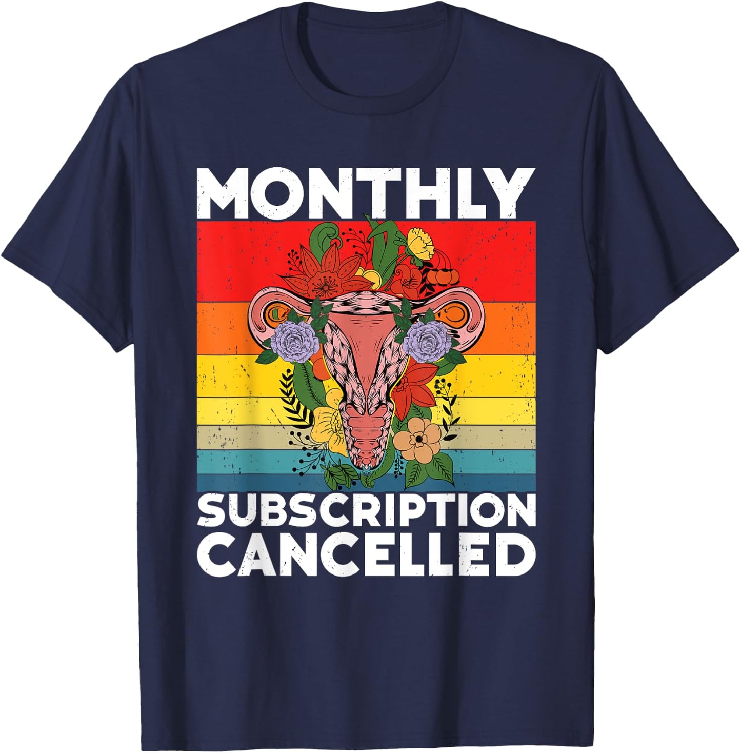 Retro Uterus Support Hysterectomy Recovery Products T-Shirt - T-Shirt | Navy
