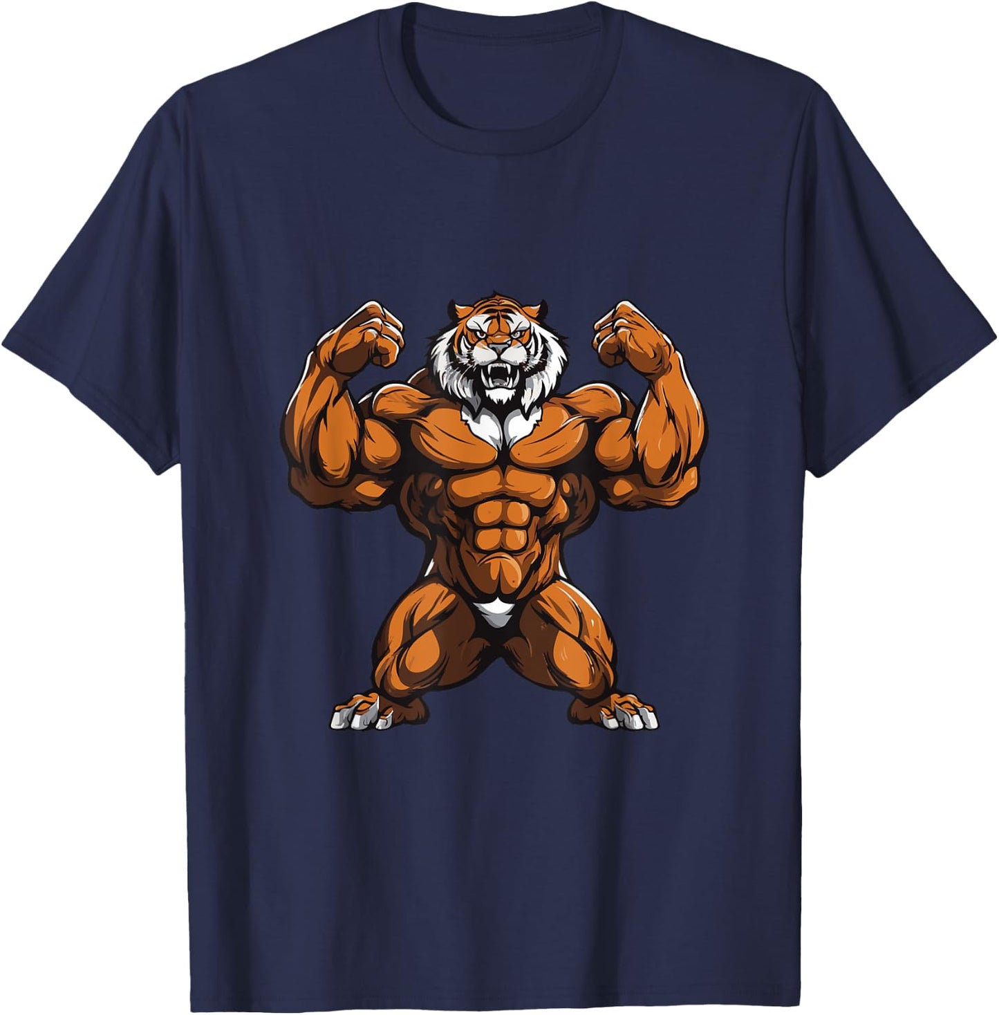 Tiger Muscles Gym Fitness Workout Training Beast T-Shirt - T-Shirt | Navy