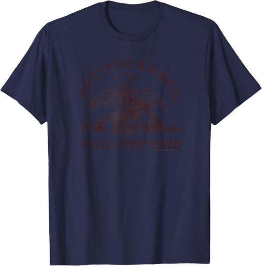 Yellowstone Bucking Bronco Silhouette V2 T-Shirt - T-Shirt | Navy
