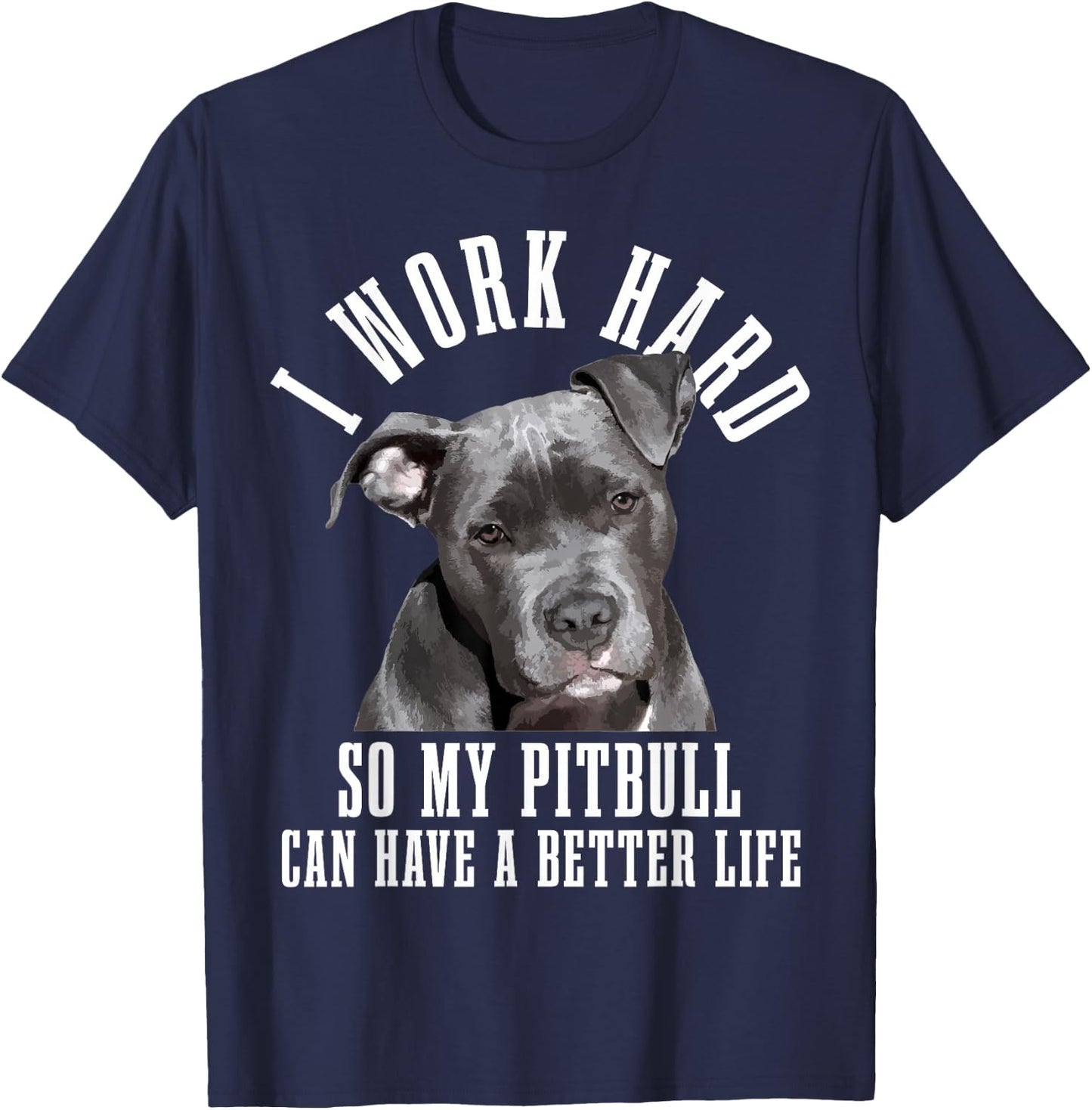 Pitbull Mama Dog Dad Funny Pitbull T-Shirt - T-Shirt | Navy