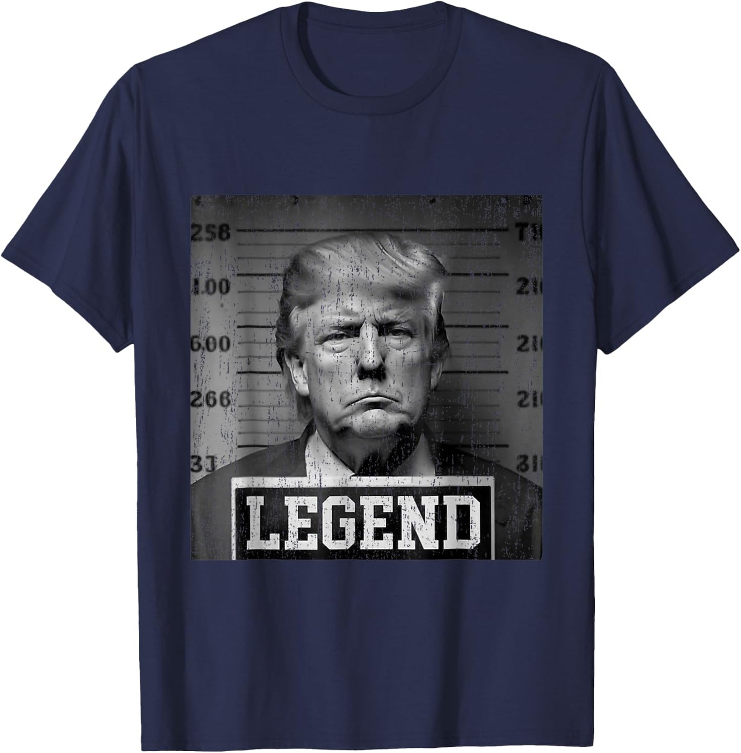 Trump 2024 Mugshot President Legend USA Black Retro T-Shirt - T-Shirt | Navy
