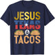Jesus Texas & Tacos State Flag Longhorn Texas Symbols Texans T-Shirt - T-Shirt | Navy