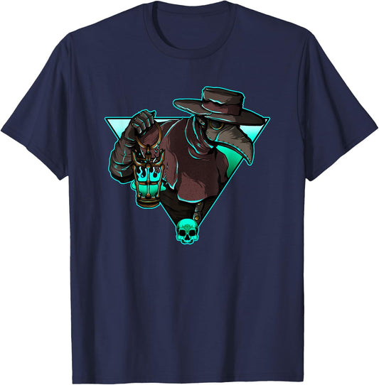 Plague Doctor Medieval Creepy Gothic Raven Steampunk Grunge T-Shirt - T-Shirt | Navy