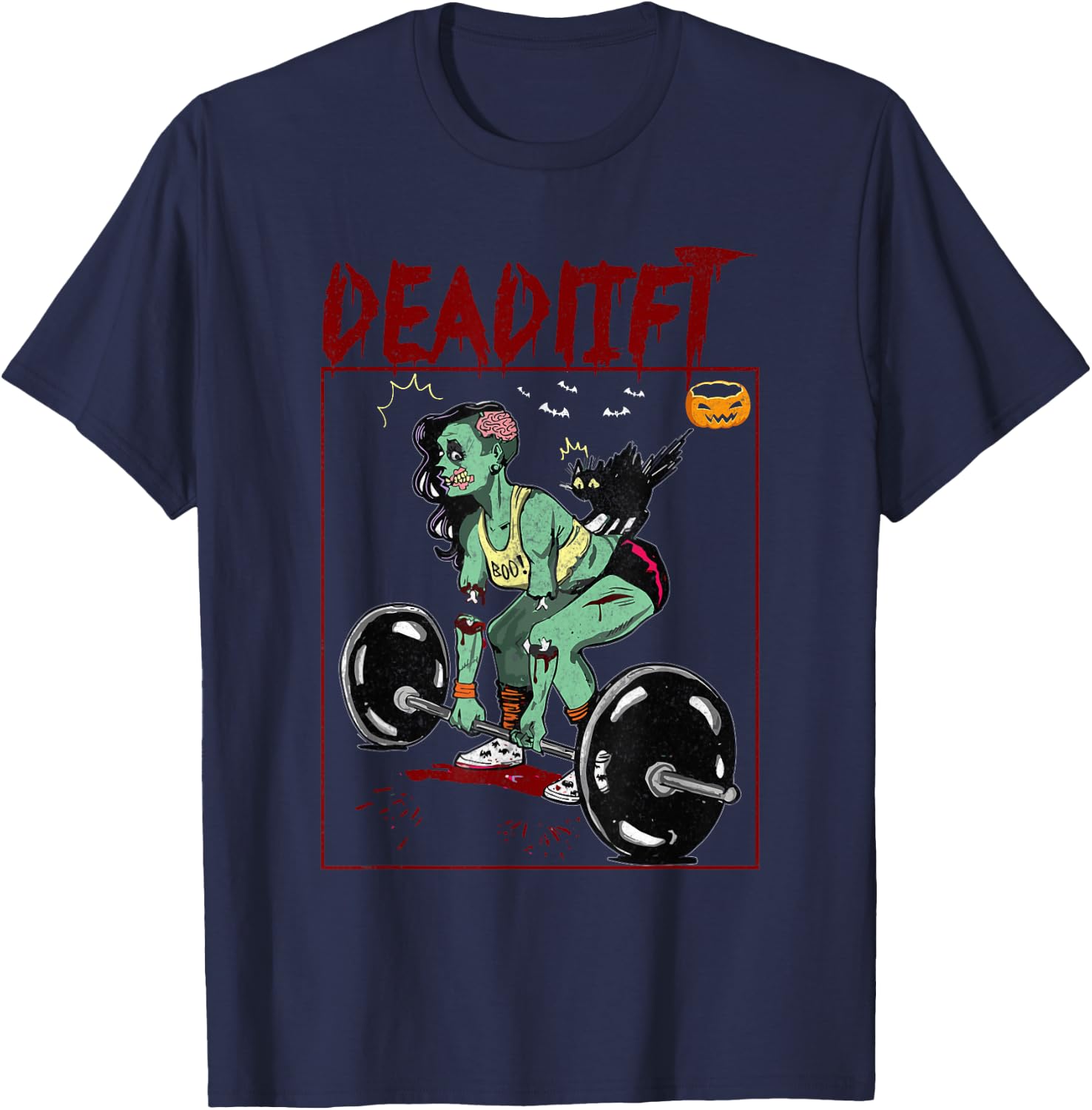 Deadlift Funny Halloween Costume Workout Exercise Fitness T-Shirt - T-Shirt | Navy
