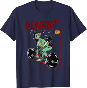 Deadlift Funny Halloween Costume Workout Exercise Fitness T-Shirt - T-Shirt | Navy