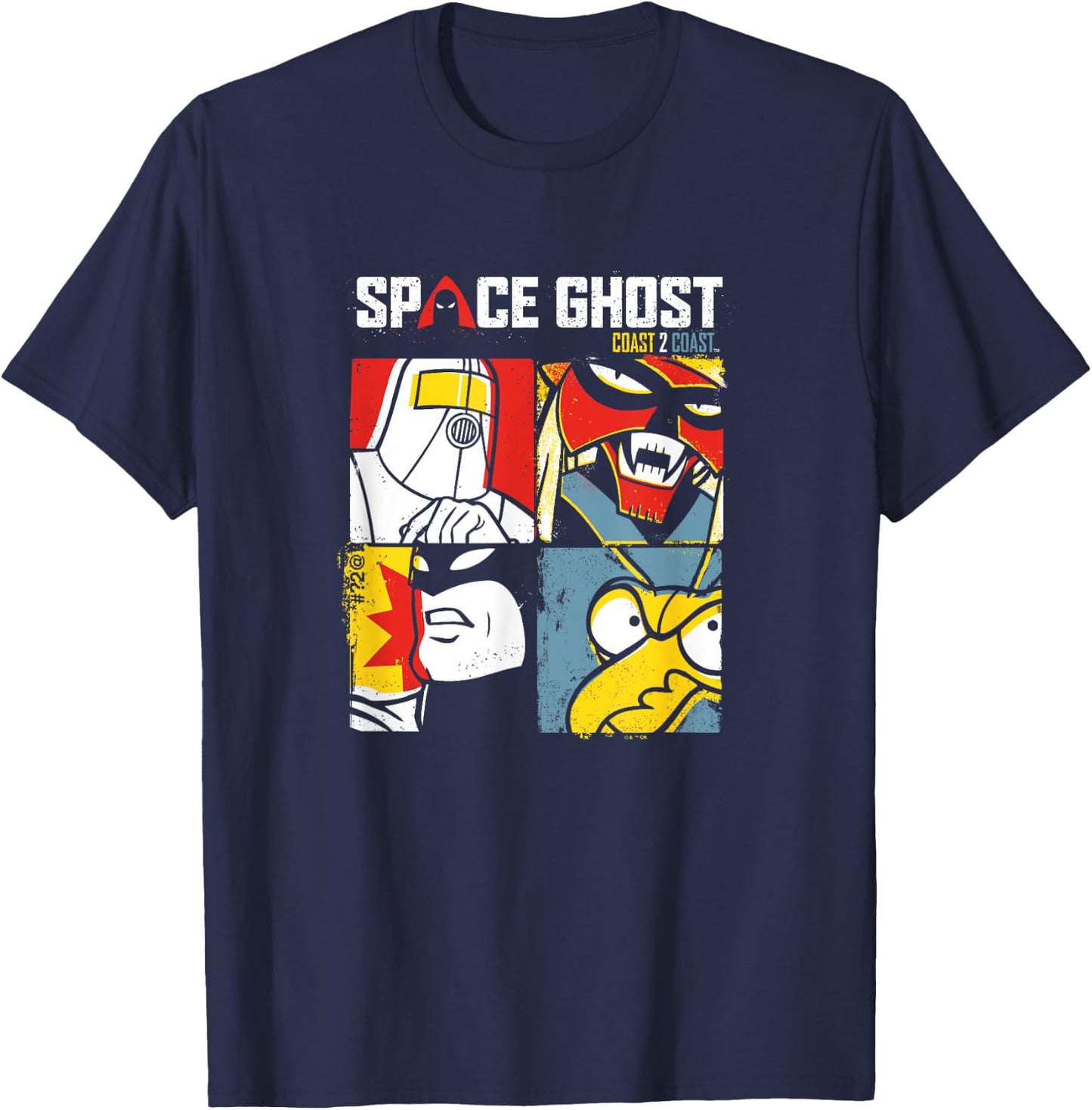 Space Ghost Coast to Coast Vintage Villains Faded Box Ups T-Shirt - T-Shirt | Navy