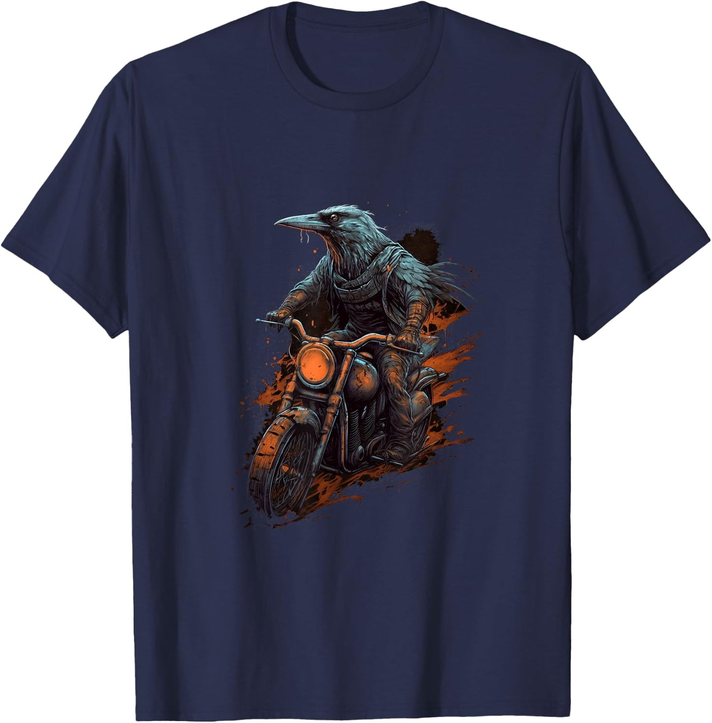 Dirt Bike Raven Crow Motocross Biker Funny Motorcycle Riding T-Shirt - T-Shirt | Navy