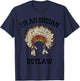 Vintage Indian Outlaw Classic - Women's Grey Classic Fit Short Sleeve - Small - Music Themed - Vacation Wear T-Shirt - T-Shirt | Navy