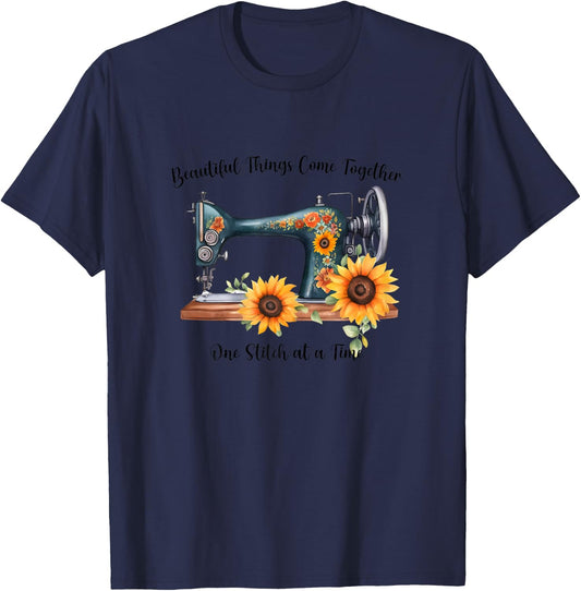 Quilting Yarn Graphic Design Seamstress Sewing Themed T-Shirt - T-Shirt | Navy