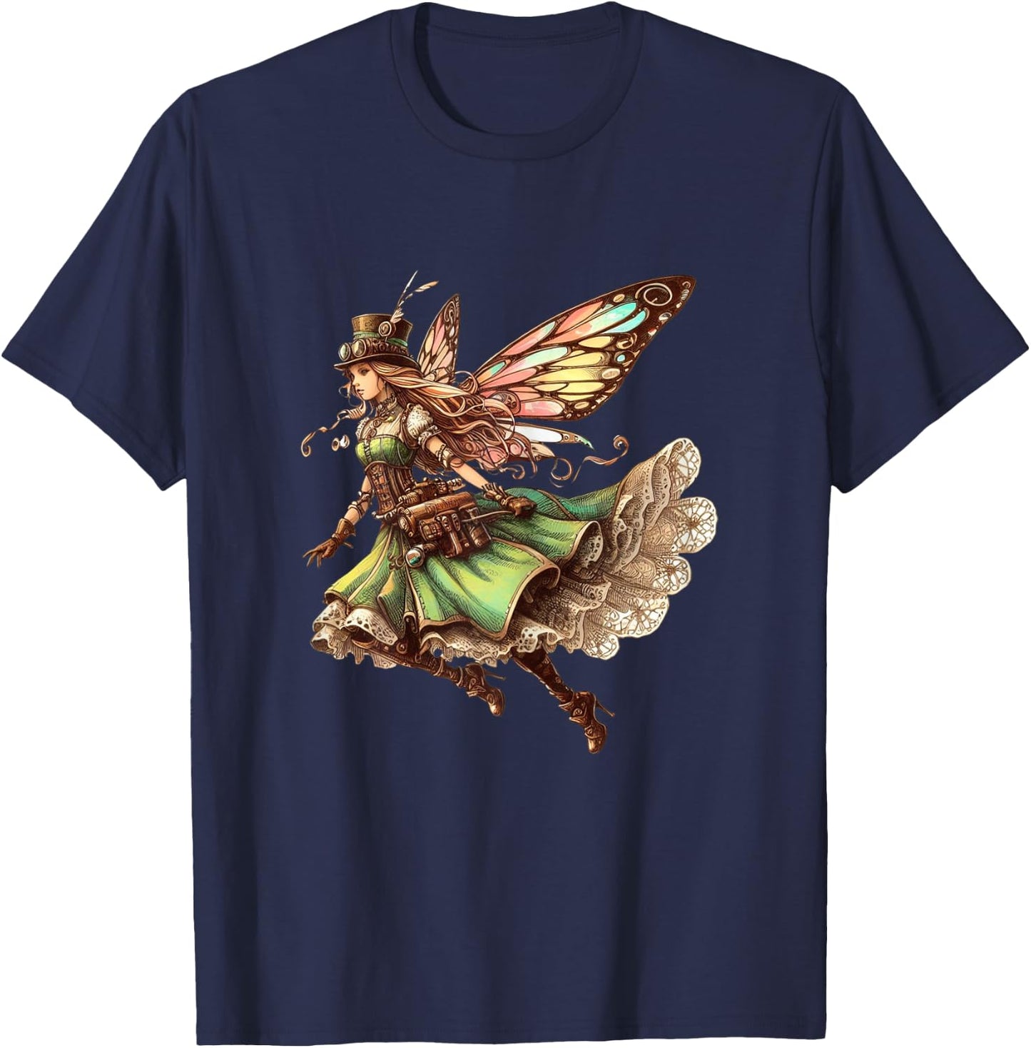 Lovely Steampunk Fairy T-Shirt - T-Shirt | Navy