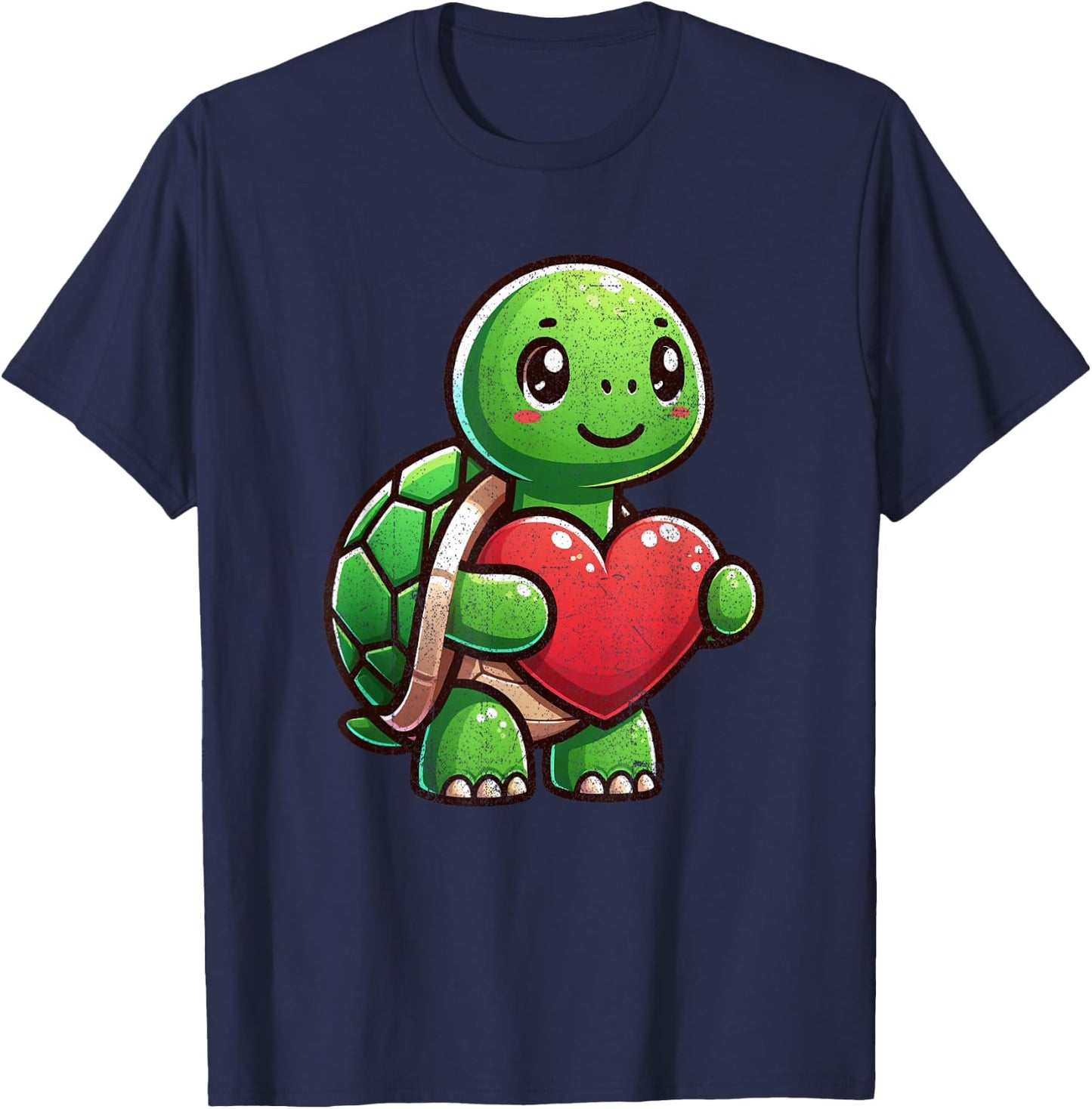 Valentines Turtle Heart Lover Funny Boys Girls Kids Men T-Shirt - T-Shirt | Navy