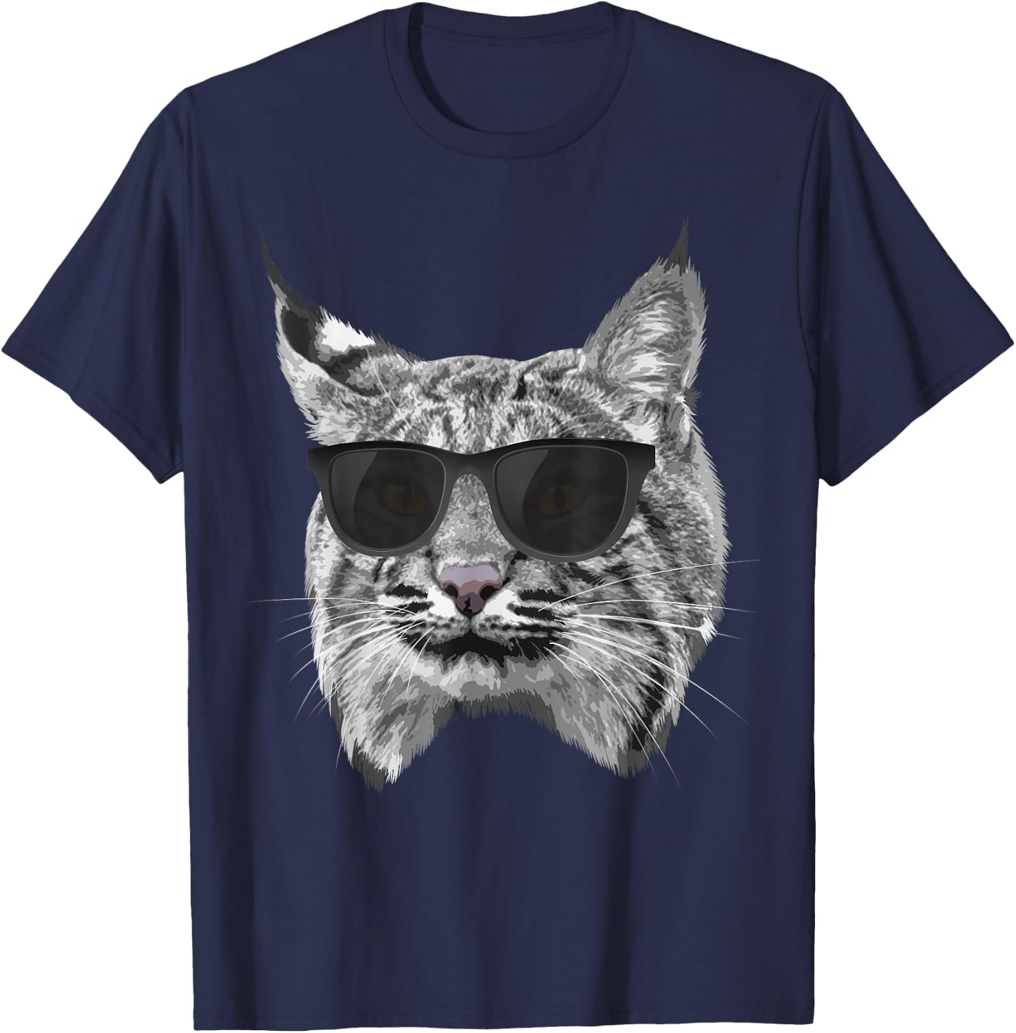 Cool Bobcat Women Bobcats Sunglasses Animal Lover T-Shirt - T-Shirt | Navy