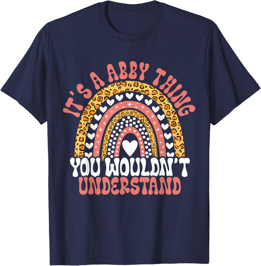 It's A Abby Thing You Wouldn't Understand Leopard Funny Abby Birthday Quote Abby T-Shirt - T-Shirt | Navy