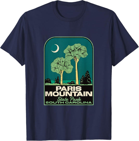 Paris Mountain State Park SC Vintage Travel T-Shirt - T-Shirt | Navy