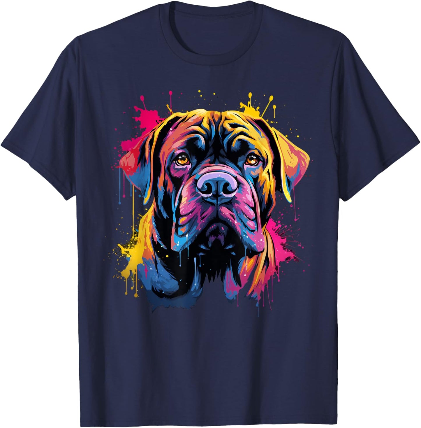 Cute Mastiff Dog on painted Mastiff Women Kids T-Shirt - T-Shirt | Navy