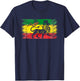 Lion of Judah Rasta Ethiopian Reggae Old Ethiopia Flag Fan T-Shirt - T-Shirt | Navy