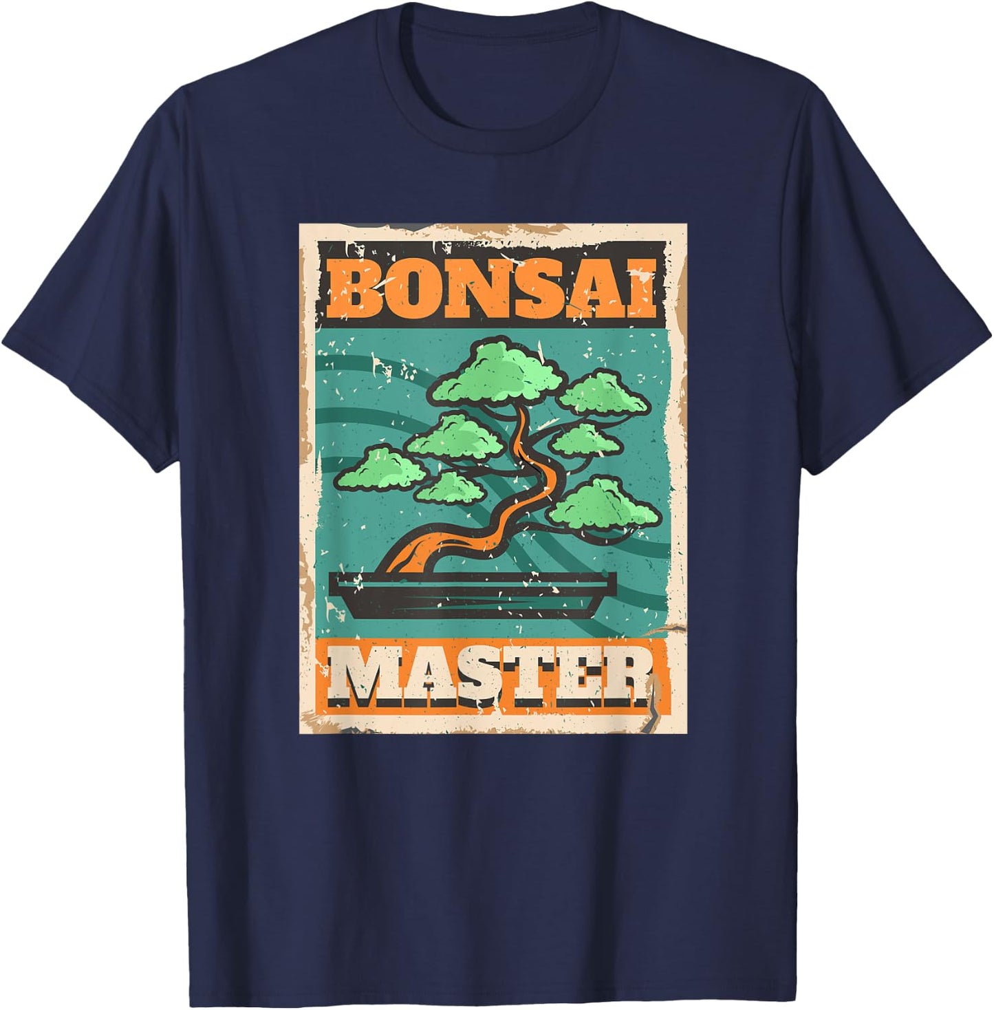 Vintage Bonsai Master Funny Bonzai Tree Lover Men Women T-Shirt - T-Shirt | Navy
