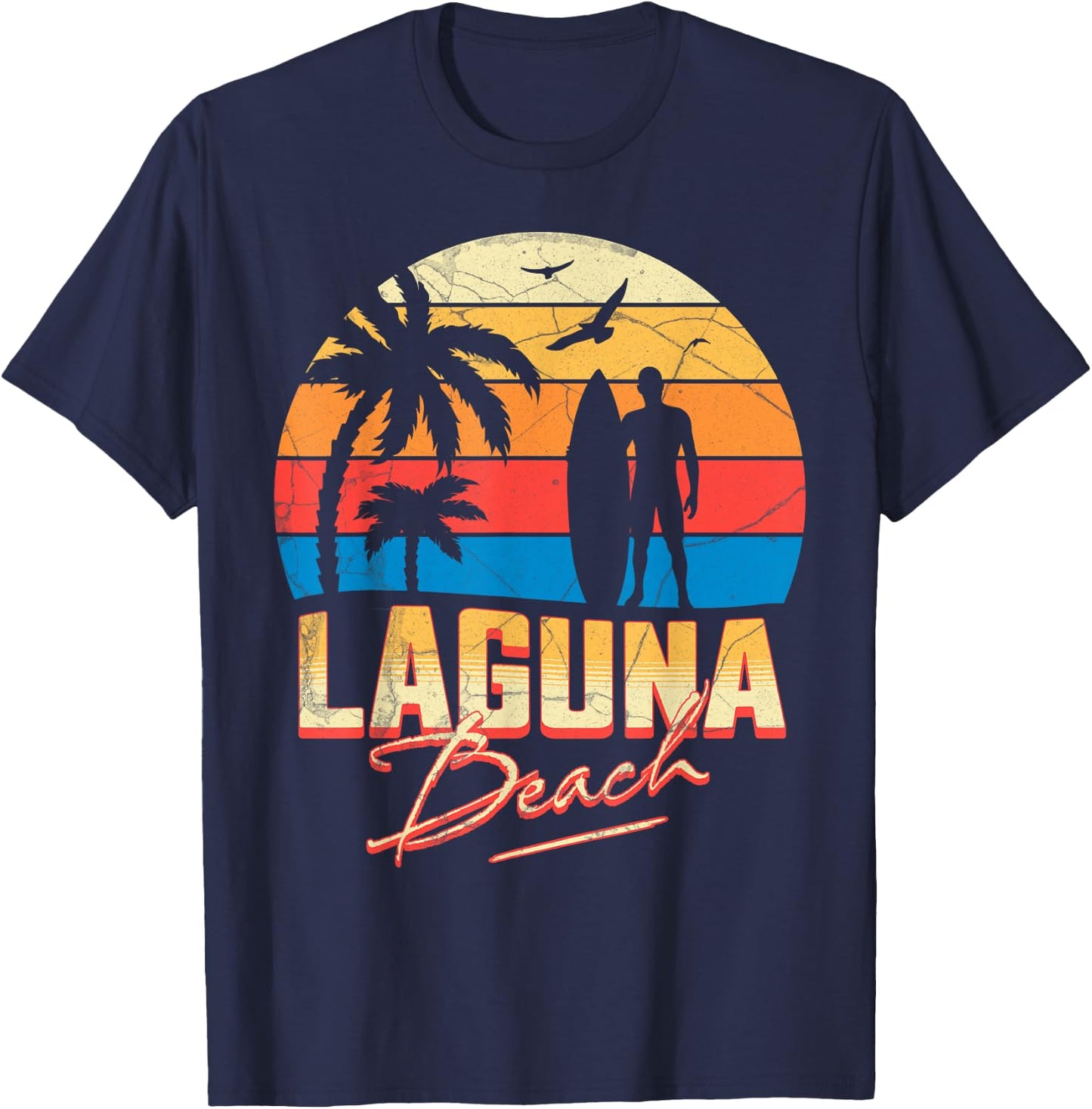Laguna California Beach Surfing Surf Summer Vacation Men Women Girls Kids T-Shirt - T-Shirt | Navy